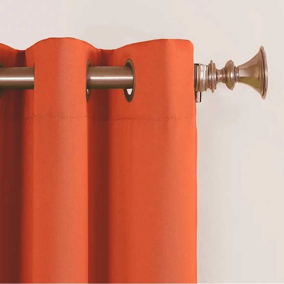 NWT packaged 2 panels of window drapes 40x63” 2 tones tangerine 6 silver gr… - Picture 2 of 9